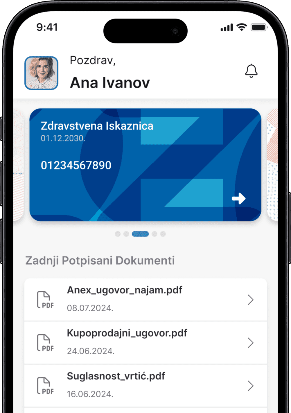 Zdrastvena iskaznica na mobitelu